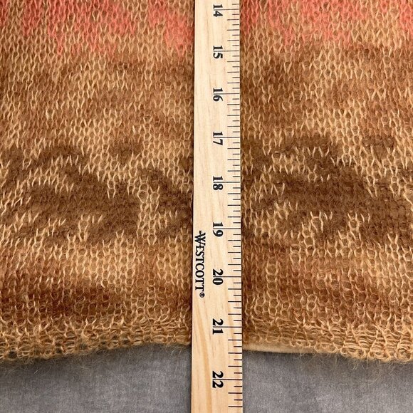 Talbots Sweater Women Medium Brown Coral‎ Stripe Mohair Crochet Cami VTG Fuzzy - Picture 11 of 13